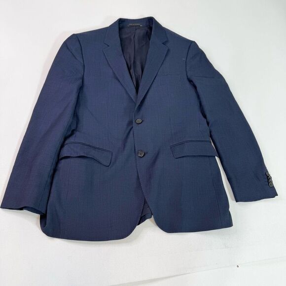 Hugo Boss Jacket Mens 38R Blue Virgin Wool Sport Coat Blazer Natural Stretch - Picture 1 of 11